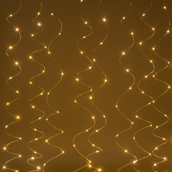 ЭРА ЕGNIG - ZW Гирлянда Занавес с пультом, теплый белый, 300 LED, 3*3 м, с пультом, USB, 220 V, IP20