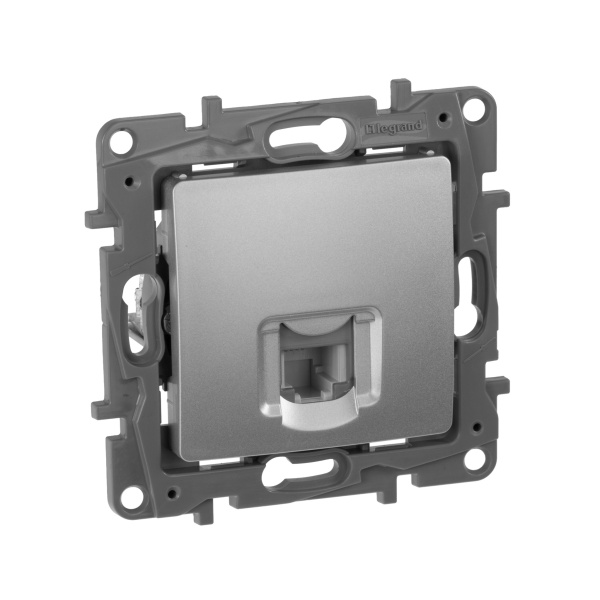 Legrand Etika Алюминий Розетка телефонная (RJ11) 672440