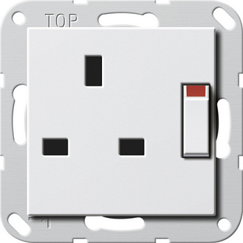 Gira Розетка "Британский стандарт с затвором (shutter) и символом 277803