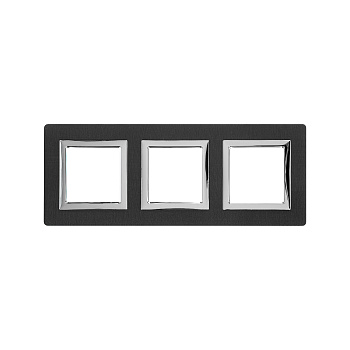 DKC Рамка из алюминия, "Avanti", черная, 3 поста (6 мод.)