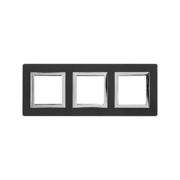 DKC Рамка из алюминия, "Avanti", черная, 3 поста (6 мод.)