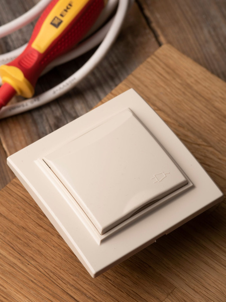 Купить EKF Basic Минск Бежевый Розетка с/з, со шторками и крышкой, 16А, СП