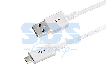 USB кабель microUSB длинный штекер 1М белый Rexant 18-4269-20