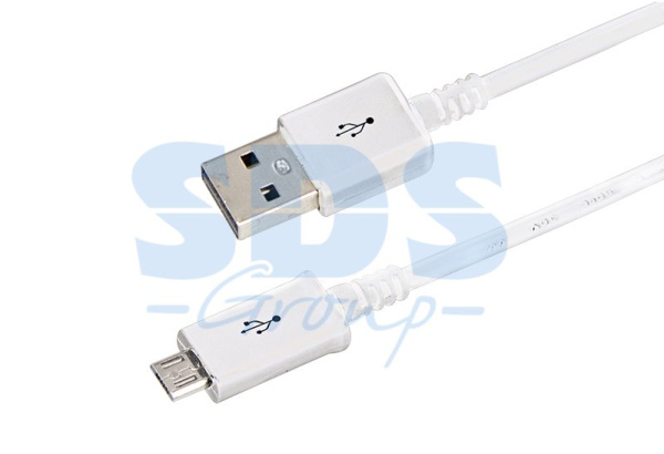 USB кабель microUSB длинный штекер 1М белый Rexant 18-4269-20