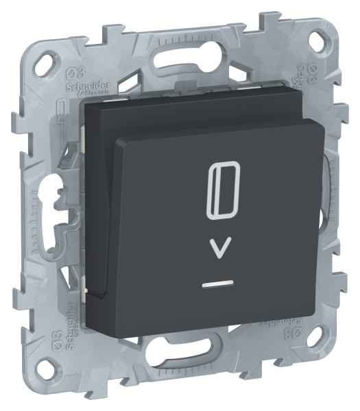 Купить SE Unica New Антрацит Выключатель карточный, с подсветкой, 10А NU528354