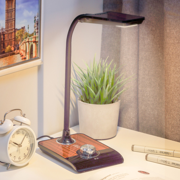 ЭРА NLED-473-10W-BK Черный с Деревом Настольный светильник