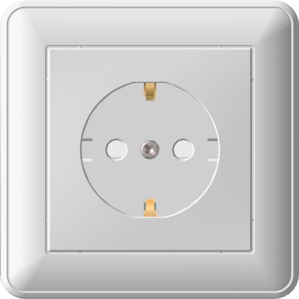 Systeme Electric Wessen 59 Бел Розетка с/з с защитными шторками (в сборе, с рамкой)