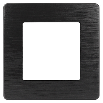 ЭРА Рамка для розеток и выключателей Серия 12 12-5101-06 на 1 пост, Сатин, чёрный