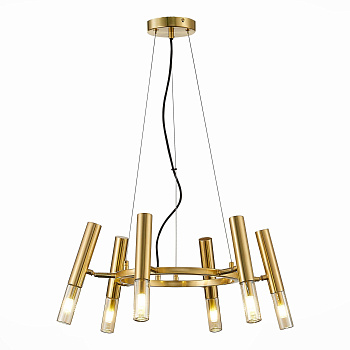 ST Luce SL1236.203.06 Люстра подвесная Золотистый/Коньячный, Золотистый G9 6*5W ST Luce SL1236.203.06 Люстра подвесная Золотистый/Коньячный, Золотистый G9 6*5W