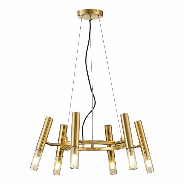 ST Luce SL1236.203.06 Люстра подвесная Золотистый/Коньячный, Золотистый G9 6*5W ST Luce SL1236.203.06 Люстра подвесная Золотистый/Коньячный, Золотистый G9 6*5W