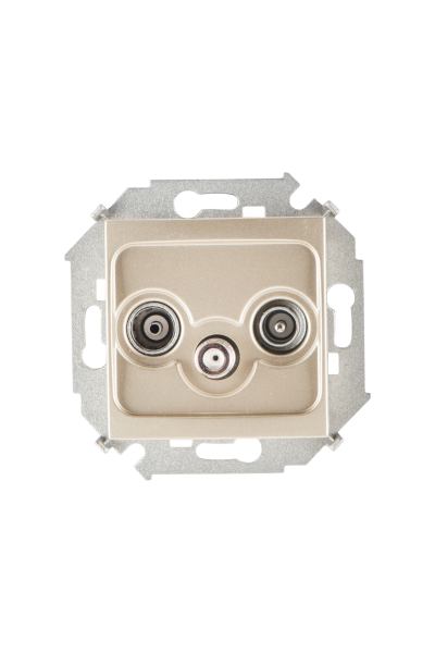 Купить Simon 15 Шампань Розетка R-TV-SAT одиночная, винт.зажим 1591466-034