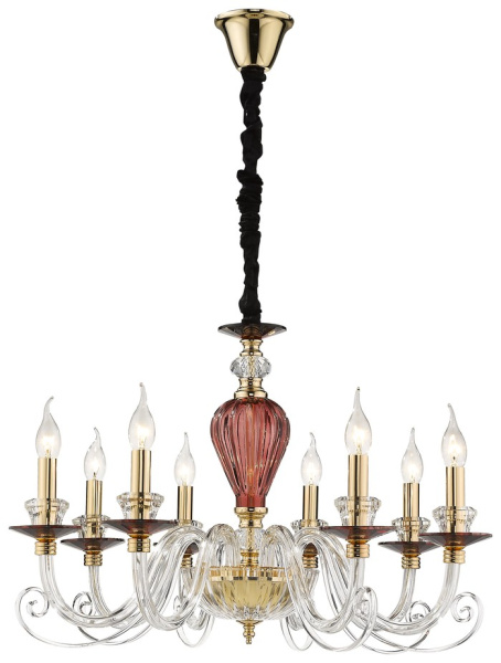 Wertmark WE170.08.373 Люстра подвесная Золото, Прозрачный, Гранатовый E14 8*40W