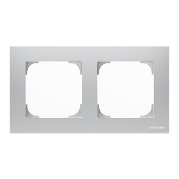 ABB SKY Серебристый алюминий Рамка 2-постовая 2CLA857200A1301