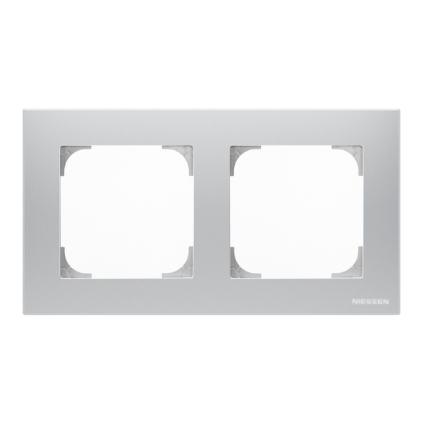 ABB SKY Серебристый алюминий Рамка 2-постовая 2CLA857200A1301