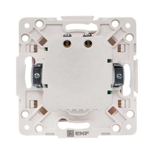 Купить EKF PROxima Стокгольм Белый Розетка USB 2-ая, 2,1А