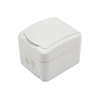 Kranz Розетка одноместная (керамика) Mini OG IP54, с заземлением, о/у, белая KR-78-0605