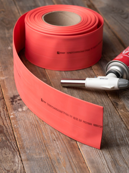 Купить EKF PROxima Термоусаживаемая трубка ТУТ нг 60/30 красная рулон