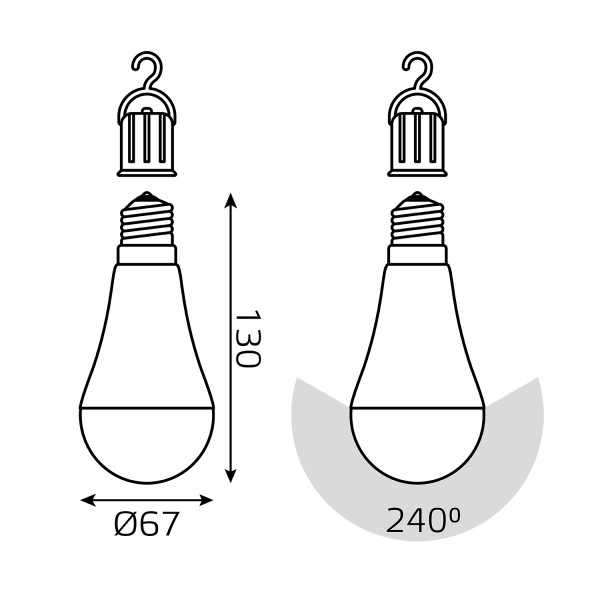 Купить Gauss Лампа A60 8W 490lm 4100K E27 с Li-Ion аккумулятором LED 5 102402208