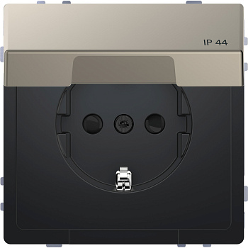 SE Merten D-Life Никель Розетка 16А с/з и крышкой IP44 MTN2314-6050