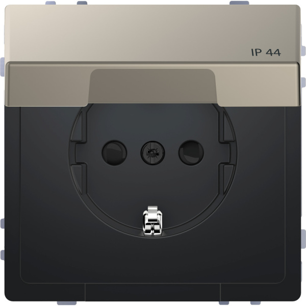 SE Merten D-Life Никель Розетка 16А с/з и крышкой IP44 MTN2314-6050
