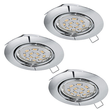Eglo Комплект светодиод. встраив. светильников PENETO, 3x5W (GU10), ?87, сталь, хром 94407