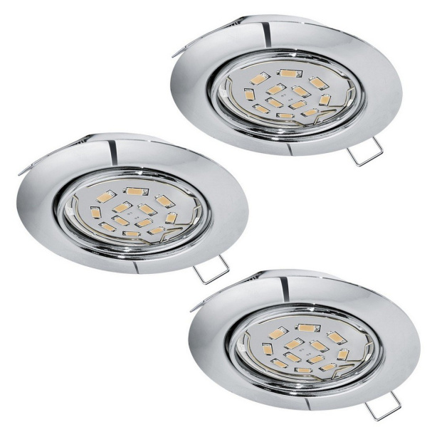 Eglo Комплект светодиод. встраив. светильников PENETO, 3x5W (GU10), ?87, сталь, хром 94407