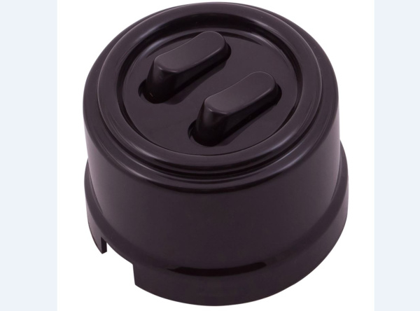 BIRONI Лизетта Пластик Коричневый Выключатель 2-кл (клавишный) B1-222-22