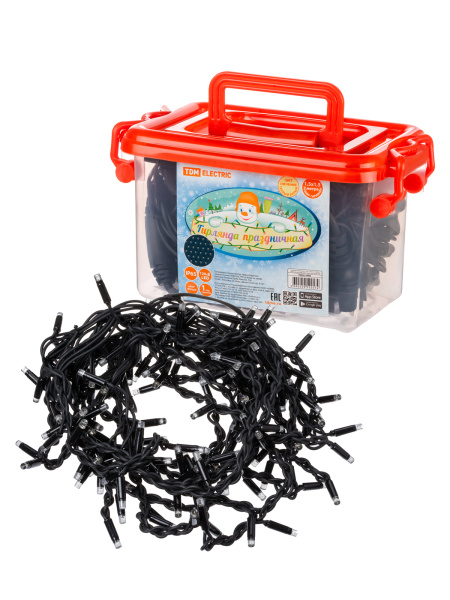 TDM Гирлянда светодиодная "Бахрома" 2х1м, 152LED, 2700К, черный шнур, посл. подкл, IP65, 250 В, SQ0361-0064