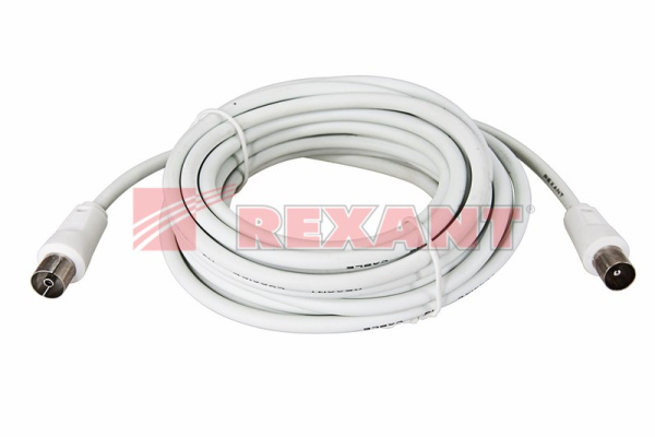 Купить Шнур TV шт - TV гн 5М Белый Rexant 18-0005