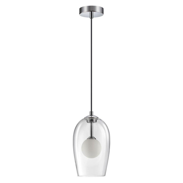 Odeon Light 4952/1 PENDANT ODL22 237 хром/ белый/прозрачный/стекло Подвес G9 1*40W LOSTAR
