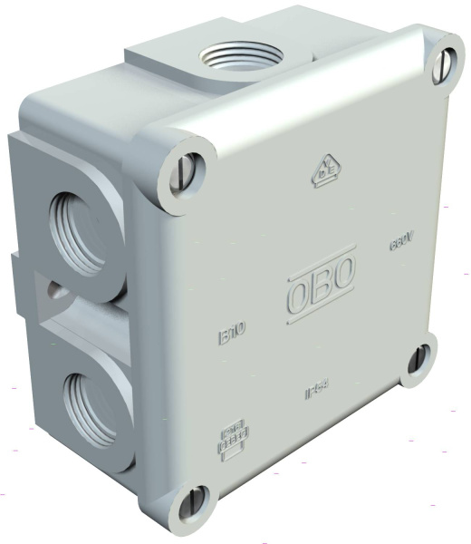 OBO Bettermann Распределительная коробка B10, 91x91x51 мм, с резьбой 2002167