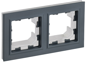 IEK BRITE BASE Графит Рамка 2-м IP44 РУ-2-БрГ-44