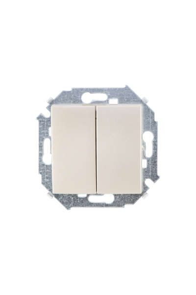 Купить Simon 15 Шампань Переключатель 2-клавишный, 16А, 250В, винт.зажим 1591397-034