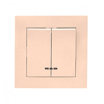 EKF PROxima Валенсия выключатель 2-кл. 10А кремовый с индикатором