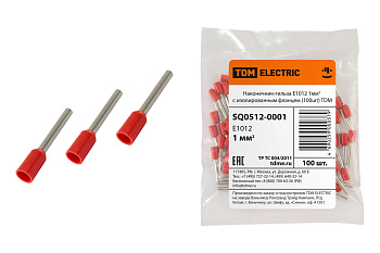 TDM Наконечник-гильза Е1012 1мм2 с изолированным фланцем (100шт) SQ0512-0001