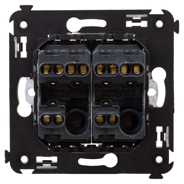 Купить DKC Переключатель двухклавишный в стену, "Avanti", "Черный квадрат"