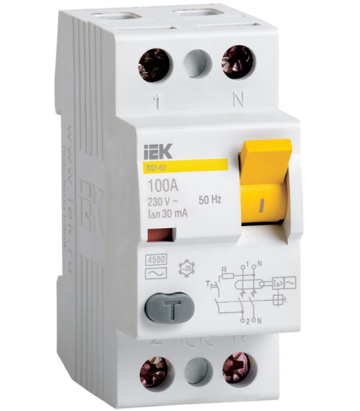 Купить IEK KARAT Выключатель дифференциальный УЗО ВД1-63 2Р 32А 30мА тип А