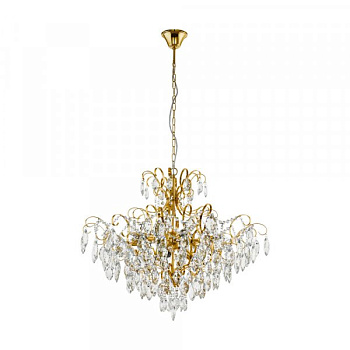 Eglo 39606 Люстра FENOULLET, 9х25W (E14), 735, H1210, сталь, латунь/хрусталь, прозрачный