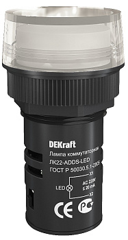Dekraft Лампа комм. ADDS D22 БЕЛЫЙ LED 220В ЛK-22