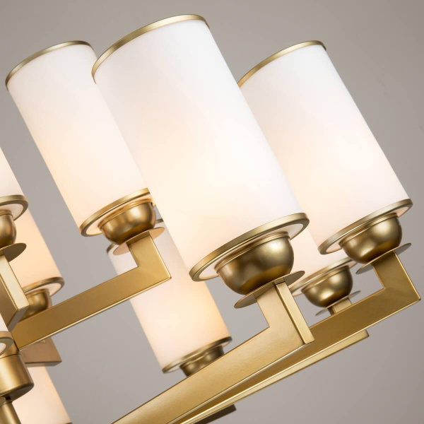 Купить Favourite 2621-15P подвесная люстра Каркас цвета латунь, плафоны из белого матового стекла