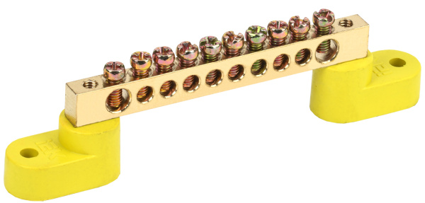 IEK Шина PE земля на двух угловых изол ШНИ-6х9-10-У2-Ж