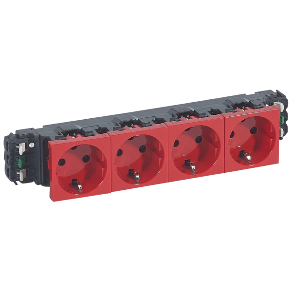 Legrand Mosaic Розетка 4x2К+3  для установки в кабель-канале - автомат. клеммы - с мех. 077424