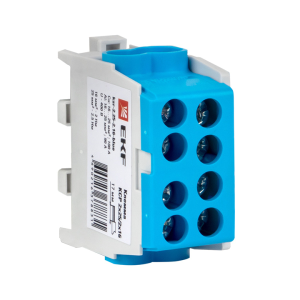 EKF PROxima Клемма распределительная КСР с двойным винтом 2x25/2x16 синяя