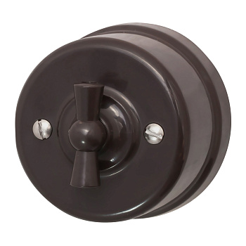 BIRONI Лизетта Пластик Коричневый Выключатель 1-кл B1-200-22