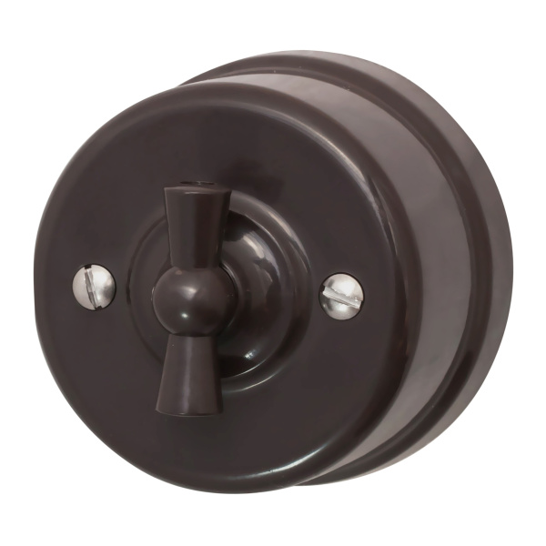 BIRONI Лизетта Пластик Коричневый Выключатель 1-кл B1-200-22