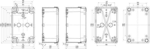 Купить SE Sarel Коробка пластиковая 192X121X87 ABS NSYTBS19128