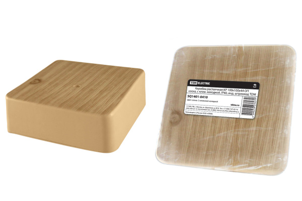 TDM Коробка распаячная КР 100х100х44 ОП сосна, с клем. колодкой, IP40, инд. штрихкод SQ1401-0410