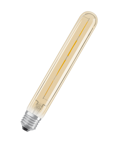 Osram Светодиодная лампа Vintage 1906 LED CL Tubular,филаментная, GOLD 5W(замена 35Вт),теплый белый свет (824), золотистая,цоколь E27 4058075808188