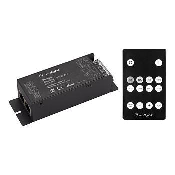 Arlight Диммер ARL-SYNC-DIM Black (12-24V, 1x25A, ПДУ 14кн, RF, RJ45) (IP20 Металл, 3 года) 035135