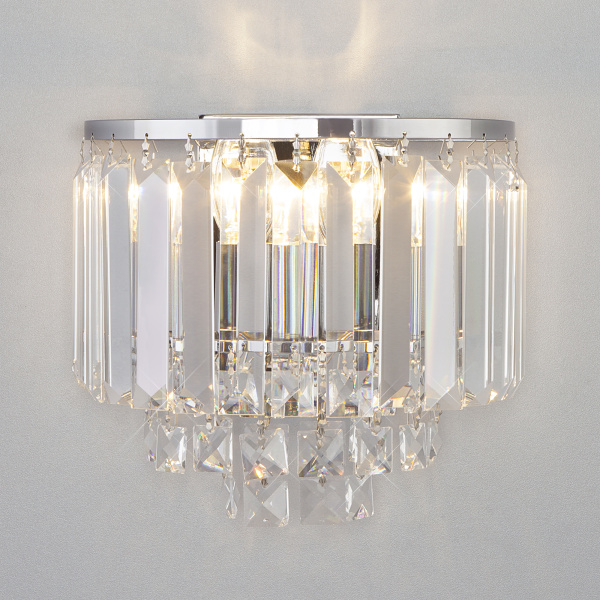 Eurosvet 10121/2 Светильник настенный хром/прозрачный хрусталь Strotskis a055331